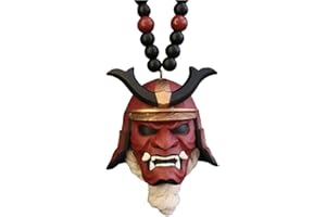 GINTDINPU Colgante para colgar en el coche con casco de samurái Hannya Japanese Oni Charm para espejo retrovisor de coche, colgante de moda Decoración de coche Accesorios de adorno para coche Colgar Charm