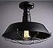 Produktbild AZWE runde Vintage Eisenlampe Industriedesign Deckenlampe Innenbeleuchtung Beleuchtung Wohnzimmer Flur Arbeitszimmer Balkon Bar Lampe 36 cm 1 X E27 max. 40 W Schwarz