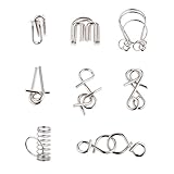 100 nuevo y de alta calidad IPOTCH 8pcs Juguete Educativo Anillo Chino Rompecabezas 9 Anillos Laberinto Relacionado Regalo Clásico Niño