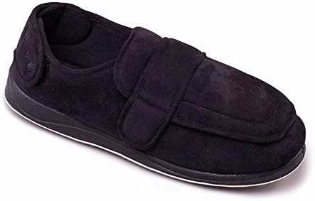 Padders Men's Plus Microsuede Slipper 'Wrap' | Plus+ Range For Extra Width &amp; Comfort | Wide G Fit | Free Footcare UK Shoe Horn