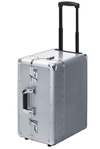 Pilotenkoffer Pilotentrolley XXL Aluminium Silber Alu mit Rollen 50 cm XXL Extra Gro  
