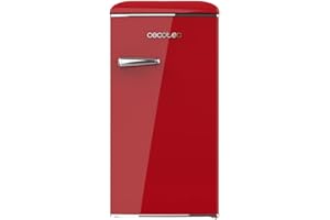 Cecotec Nevera Pequeña Frigorífico Retro Sobremesa 90L Bolero CoolMarket TT Origin 90 Red. Frigorífico Mini con ICEBOX, Tirador Cromado, Abridor Botellines, Estilo Vintage en Rojo