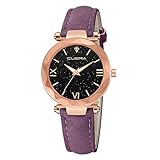 Giologre Uhren Damen Geflochten Armbanduhren Günstige Uhren Wasserdicht Casual Analoge Quarz Uhr Luxus Armband Coole Uhren Lederarmband Mädchen Frau Uhr (Lila(G))