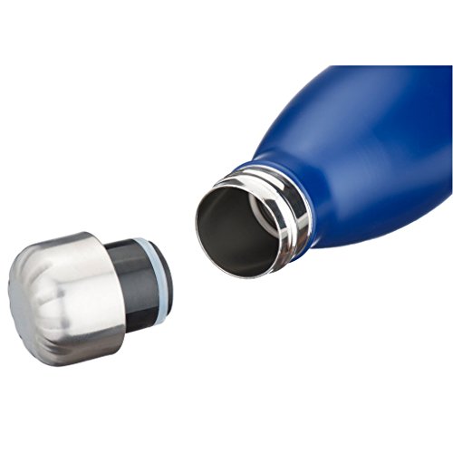 MIRA doppelwandige vakuumisolierte Edelstahl-Wasserflasche, 0,75 l, Colaflaschenform, blue, von MIRA Brands - 4