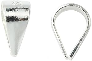 PERLIN Trabilla para colgante con ojales, plata 925, 3 unidades, 6,5 x 3,5 mm