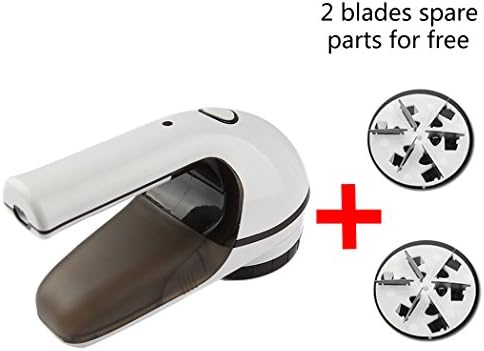 Small Electric Lint Remover Shaver with 6 Lint Shaver Blades resuable for fabric laundry Clothes, both Battery Recharger Powered, with 2 BLADES FOR FREE