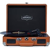 Midex Mtx-101OR Nostalgic Retro Turntable Plate Player (3 Rpm with Charged Bluetooth Aux Speaker) Needle Included