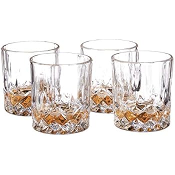 KANARS 4-teiliges Whisky Gläser Set, WG02 Bleifrei Kristall