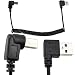 Produktbild 5Ft USB 2.0 B Rechts auf USB 2.0 A Rechts gewinkelt Stecker Kabel Sprialkabel