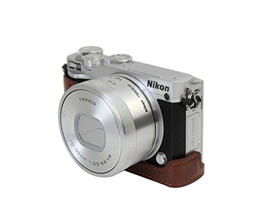 Kinokoo Camera Cuir Demi Coque inf  rieur Coque pour Nikon J5  PU Cuir inf  rieur Open-able avec cam  ra Chiffon de nettoyage
