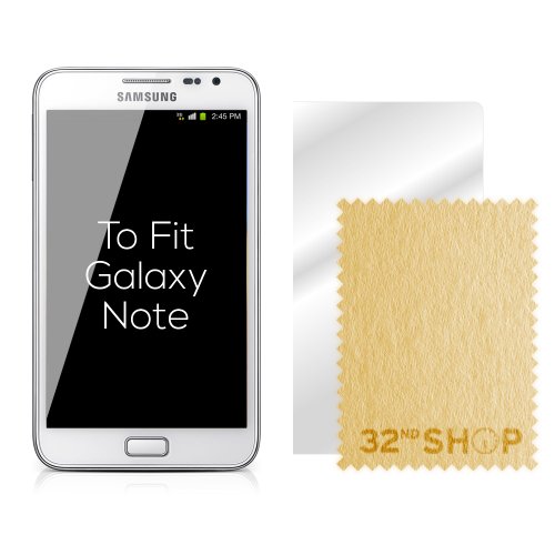 32nd Klapphülle im Brieftaschenstil aus PU-Leder für Samsung Galaxy Note N7000 (i9220), inklusive Displayschutzfolie und Reinigungstuch Blau hellblau - 5