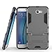 Price comparison product image COOVY® Cover for Samsung Galaxy J7 prime SM-G610Y /Duos SM-G610F / DS / On7 bumper case, double layer plastic + TPU silicone, extra strong, anti-shock, stand function | colour grey