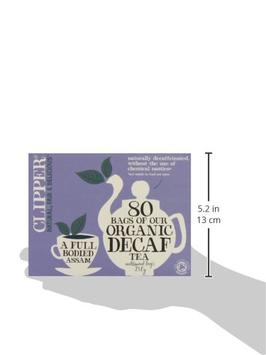Clipper Organic Decaffeinated Tea 80s (Pack of 1, Total 80 Teabags)