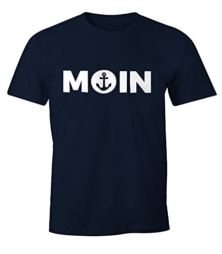 Cooles Herren T-Shirt Moin mit Anker Shirt Moonworks® navy 4XL Cooles Herren T-Shirt Moin mit Anker Shirt Moonworks® navy 4XL