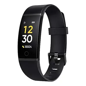 (Renewed) Realme Band (Black) - Full Colour Screen with Touchkey, Real-time Heart Rate Monitor, in-Built USB Charging, IP68 Water Resistant