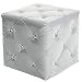 Produktbild BHP Design MDF Hocker Kunst Leder Strass Steinen Kristalle Sitz Mobiliar Weiss Lounge Sessel