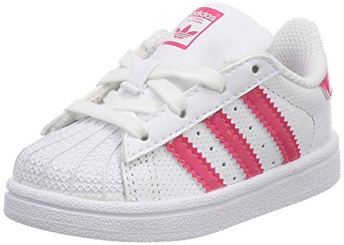 adidas Unisex Baby Superstar Sneaker, Weiß (Footwear White/Real Pink/Footwear White), 25 EU adidas Unisex Baby Superstar Sneaker, Weiß (Footwear White/Real Pink/Footwear White), 25 EU