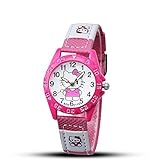Kids Uhren für Mädchen, Kinder Armbanduhr Cartoon Baby Time Teacher Quarz Armbanduhr Cute Student Uhr, Rose
