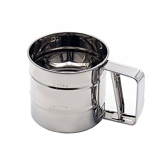 spécification uomere Tamis à farine en acier inoxydable triple maille 5 Tasse de tasse de la farine tamis