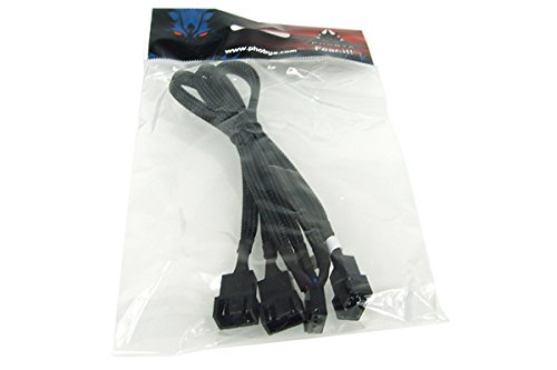 Phobya 4Pin PWM auf 3 x 4Pin PWM 30cm - Cable  Macho hembra  Molex  4-pin   Molex  4-pin   Negro 