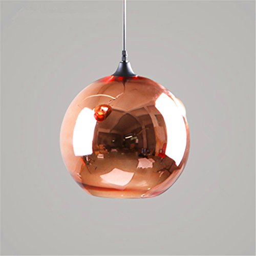 Sparkling FRD Creative Scandinavian Bar Scaffolding Mirror Space Ball Ball Chandelier Single Head,Copper Diameter 35cm