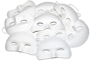 ANTHONY PETERS 12 Half Masks, Flock Material, With Elastic For Children