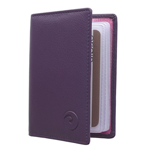 Mala Leather Colección Origin Tarjetero de Crédito de Cuero con Protección RFID 610_5 Púrpura