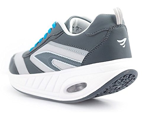 Apolyne Air Tone Zapatillas Deportivas Tonificantes, Unisex Adulto, Blanco / Gris, 44
