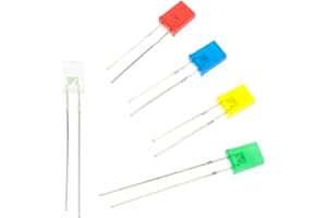 VRABOCRY 100 pcs 2x3x4 White LED Diode Lights 234 (Square Clear Transparent DC 3V 20mA) Bright Lighting Bulb Lamps Electronics Components Indicator Light Emitting Diodes (B:5 Colors X 20pcs = 100pcs)