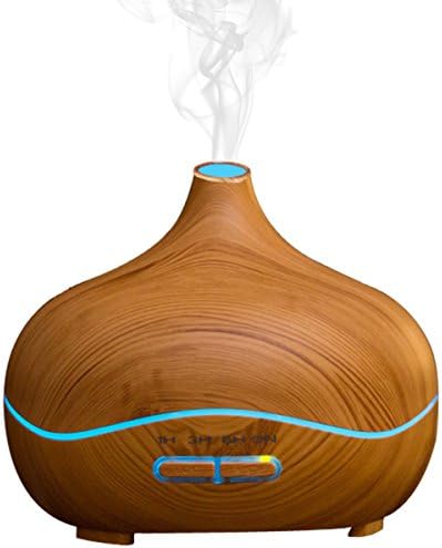 Vercrown Aroma Diffuser 300ML Essential oil Diffuser Electric Ultrasonic Aromatherapy Cool Mist Humidifier with 7 Color LED lights and Timer Settings for Home Yoga Office Spa Bedroom Baby Room [NEW VERSION]with a Free Europlug-Light Wood Grain