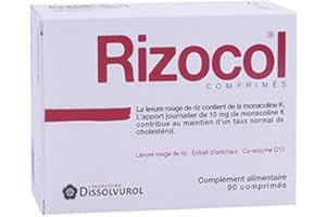DISSOLVUROL - Rizocol - Levure de riz rouge - Artichaut - Co-enzyme Q10 - Boite de 90 comprimés