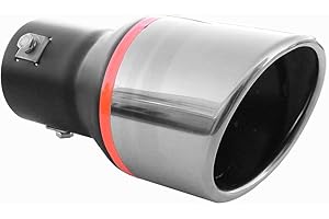 BOLOROMO Single Exhaust Tip Performance Sport Muffler Universal Trim Tail End Pipe Stainless Steel Chrome