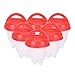 Produktbild X-Mile 6 eier Eierkocher Ohne Schale mit Härtegradeinstellung Eierbecher Set Kinder Silikon Egg Cooker Hard Boiled Egglettes Cooker Antihaft-silikon Egg boiler cups BPA-frei Eierbecher Rot Weiss