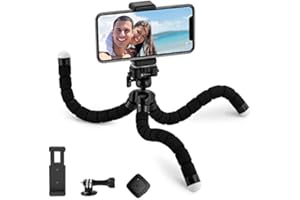 Fotopro Stativ für iPhone 13/13 pro max /13 Mini, Flexibler Stativständer mit Fernbedienung, Selfie-Stick-Ständer Verstellbarer Smartphone-Mini-Stativständer für GoPro