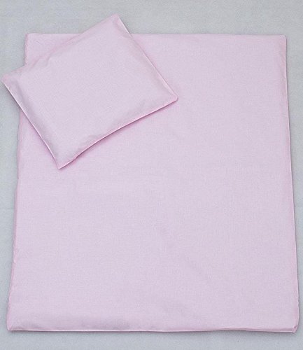 2 Pcs Junior Cot Bed Bedding Set - 150x120cm Duvet Cover & Pillowcase - Plain Pink