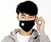 2PCS Unisex Anti-dust Black Cotton Earloop Face Mouth Mask Muffle Printed with White Stars