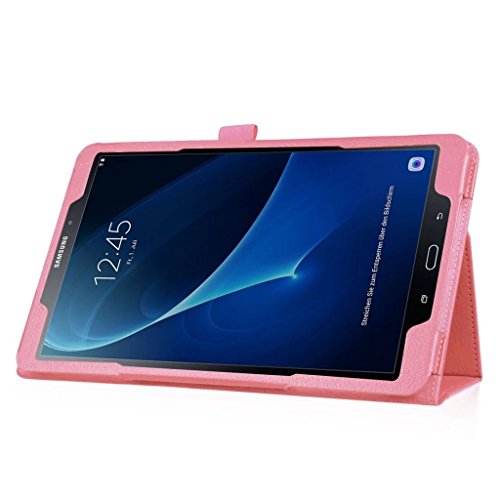 Samsung Galaxy Tab A 10.1" Hülle, COLJOY Kunstlederhülle Tasche Zeitlosen Stil Etui Schutzhülle mit Standfunktion für Samsung Galaxy Tab A 10.1" SM-T580 T585 - Rosa