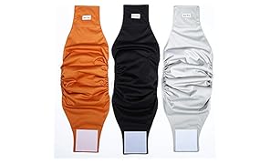 Katze Tatze Pannolino per cani, per maschio e femmina, riutilizzabile e durevole, comodo e lavabile, confezione da 3, taglia S/M/L/XL