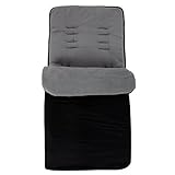 Universal Baby Stroller cosytoes Liner Buggy Padded Luxury Footmuff (Black/Grey)