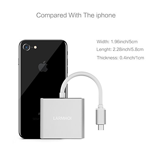 USB 3 0 Typ C zu HDMI Adapter  LARMHOI 3 in 1 Digitaler Multiport Adapter Typ C USB-C 4K HDMI Konverter mit USB C Schneller Ladeanschluss f  r Samsung