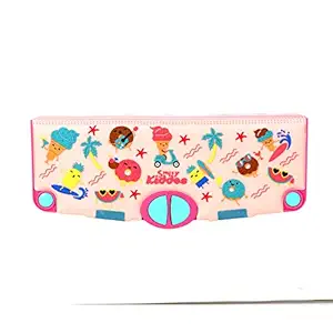 Smily Kiddos Pop Out Pencil Box (Peach) Pencil Box for School Plastic Pencil case for Boys and Girls