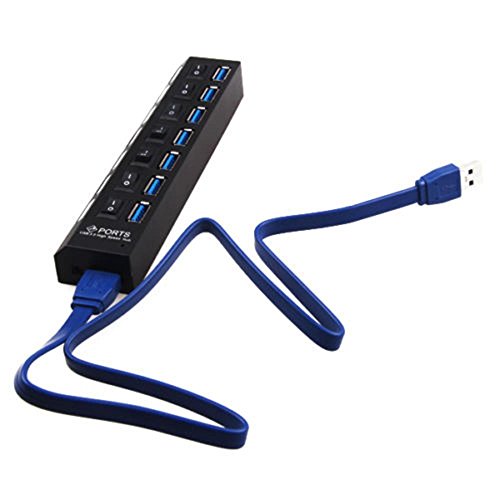 Navplus USB 3.0 Hub 7 Port Verteiler mit USB Kabel und Netzteil für PC Notebook Laptop - 6