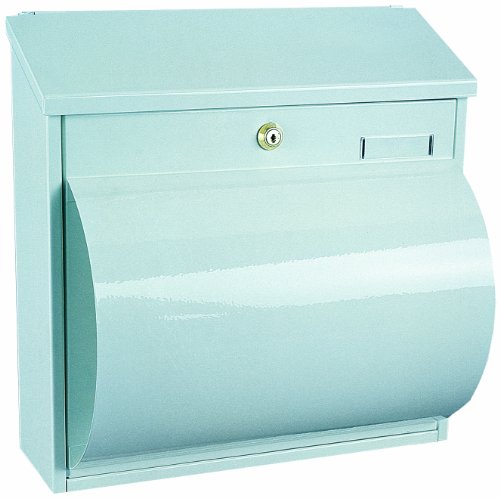 Preisvergleich Produktbild Rottner Stahl-Briefkasten Wallersee mit großem Fassungsvolumen und integrierter Zeitungsbox weiß T00209