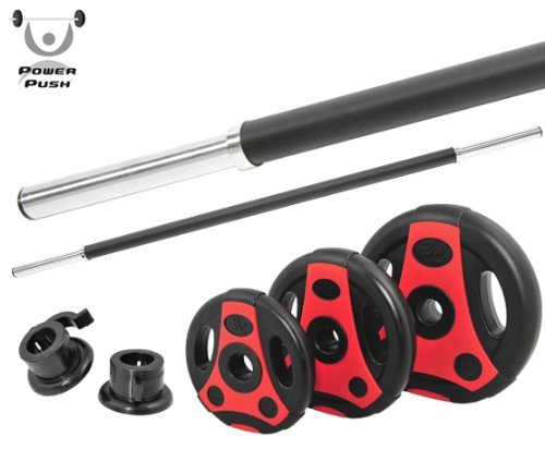 K-Grip. Aerobic Langhantel-Set Pump your muscle Hantel / 1 x Langhantelstange inkl. ABS-Klappverschlüssen, 2×1.25, 2×2.5 und 2×5 Kg Hantelscheiben - 4