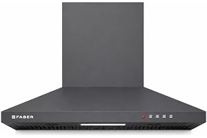 Faber SION 60 cm 900 m³/hr Wall Mounted Kitchen Chimney | Baffle Filter | Push Button | LED Lights | 1 Year Comprehensive Warranty and 12 Years on Motor | Neo Craft Grey | HOOD SION PB BF NG 60