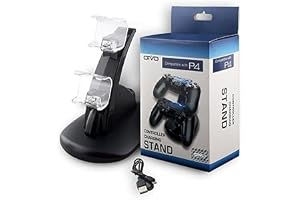 GAMENOPHOBIA LED Charger Dock Station USB Charging Stand Kit for PS4 PlayStation 4 Controller Dual Controller Charging, Fast Charging, Stylish LED Display