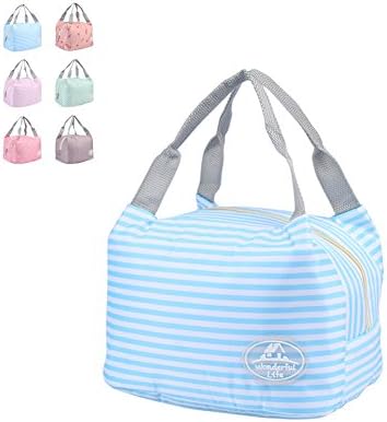 OPOO Portable Lunch Box Bag Tote Insulated Cooler Carry Bag for Travel Picnic-Blue