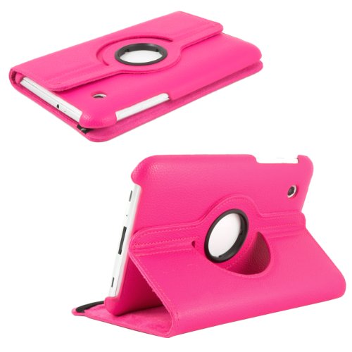 360 ° 7.0 Luxus Tasche SAMSUNG GALAXY TAB 2 7.0 P3100 P3110 Hülle Schutz Etui Tasche Cover Case mit Ständerfunktion (Pink) - 2