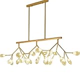 ▲ Dimensiones: L120 * H28cm LED Colgante de luz Creativo Luciérnagas Lámpara colgante Oro Candelabro Sala Comedor Habitación Comedor Colgante Lámpara L120 * H28cm 40W Luz calida 3200K