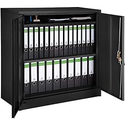 TecTake 800598 - Armoire de Bureau verrouillable, Étagères réglables en Hauteur individuellement, Montage facile - Divers Modèles - (Type 3 | No. 402941)